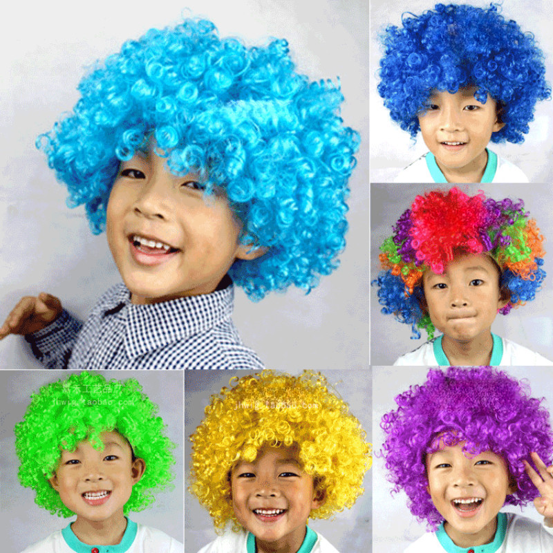 วิกผมแฟนซี สีรุ้ง วิกตัวตลก วิกผมหยิก สีสดใส ปาร์ตี้ วันจัดงาน ผู้ใหญ่ / เด็ก - รูปที่ 2