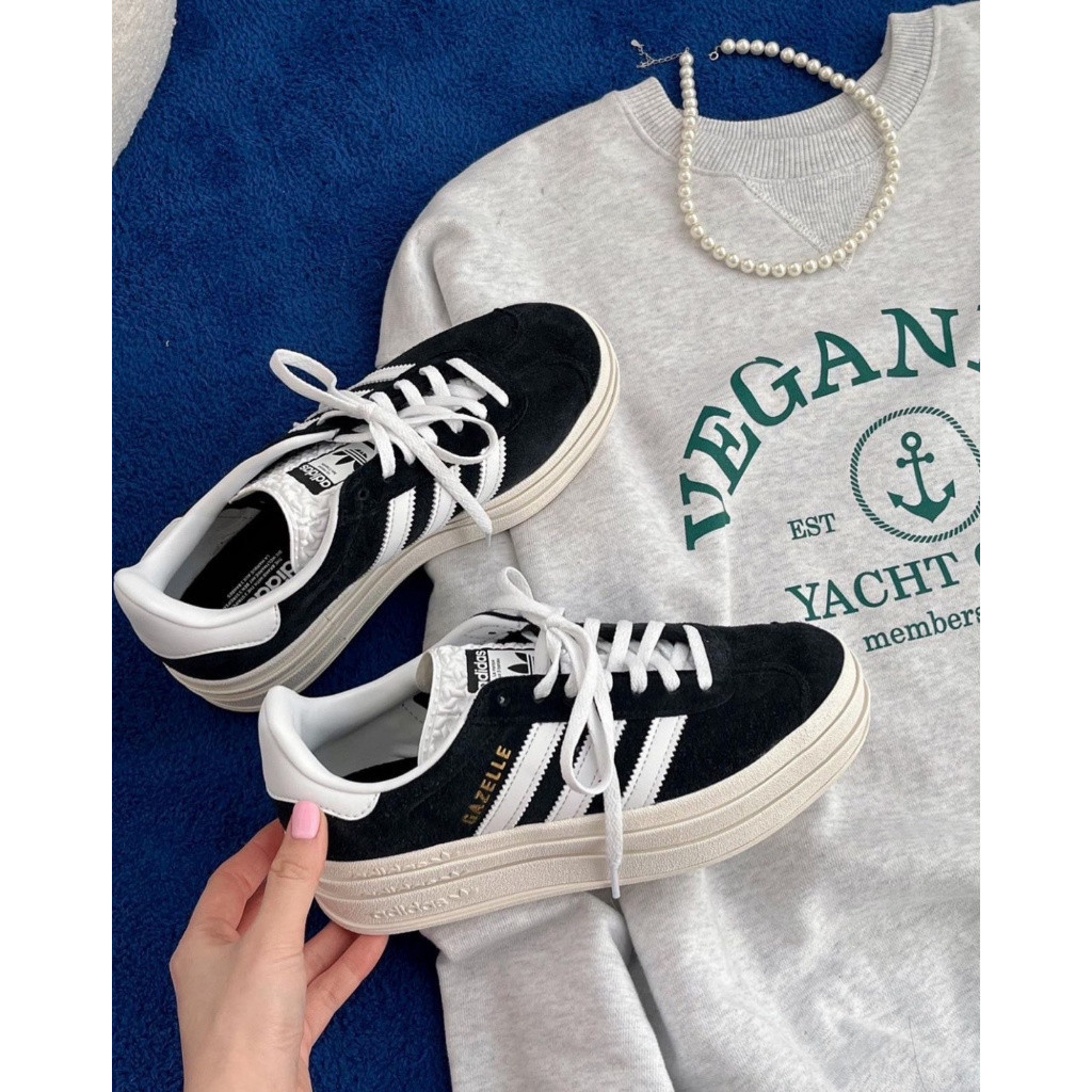 ADS Gazelle Bold พื้นหนาสีดําสีขาว HQ6912