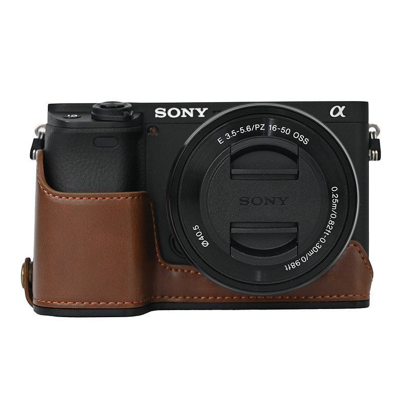 เคสหนัง PU พร้อมสายคล้องข้อมือ สําหรับกล้อง Sony A6000 A6100 A6300 A6400 - รูปที่ 6