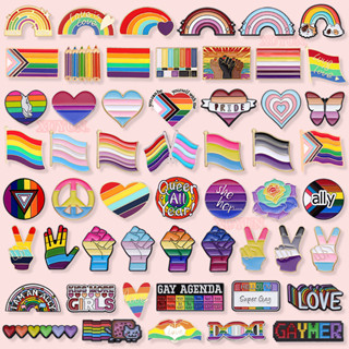 เข็มกลัด รูปหัวใจ LGBT สีรุ้ง 100 แบบ เหมาะกับของขวัญ สําหรั…