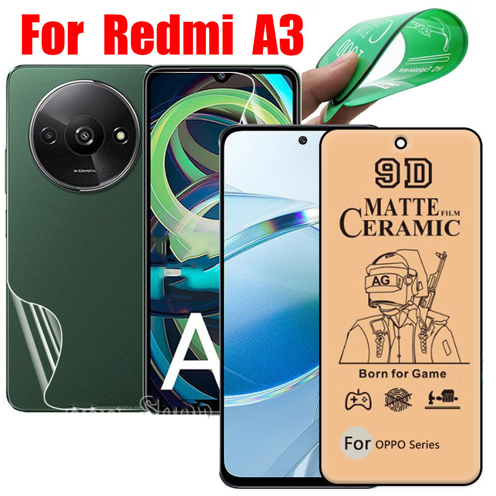Ceramic ฟิล์มเซรามิกส์ Redmi A3 A2Plus A1 13c 12c แบบด้าน เต็มจอ ตรงรุ่น สำหรับ XIAOMI RedmiA3 กระจกนิรภัยกันรอยหน้าจอ