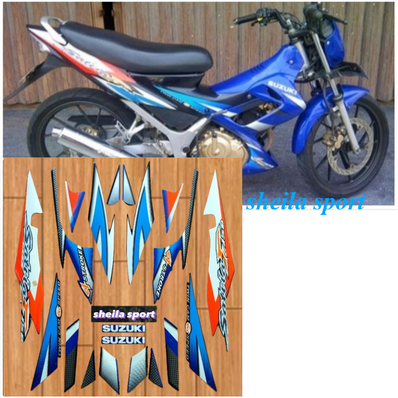 Suzuki satria fu F150 สติ๊กเกอร์ Striping สีดําสีน้ําเงิน 2006 2007 คุณภาพดี