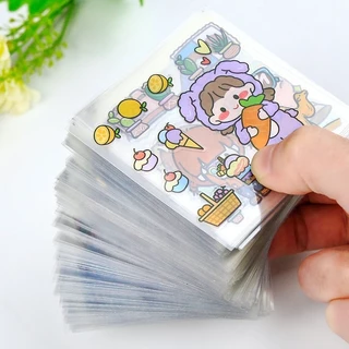 100 ชิ้น การ์ตูนน่ารัก สติกเกอร์ PET ใส Kawaii เครื่องเขียน สติกเกอร์ คู่มือ DIY รูปแบบสร้างสรรค์ สติกเกอร์ อุปกรณ์ตกแต่ง