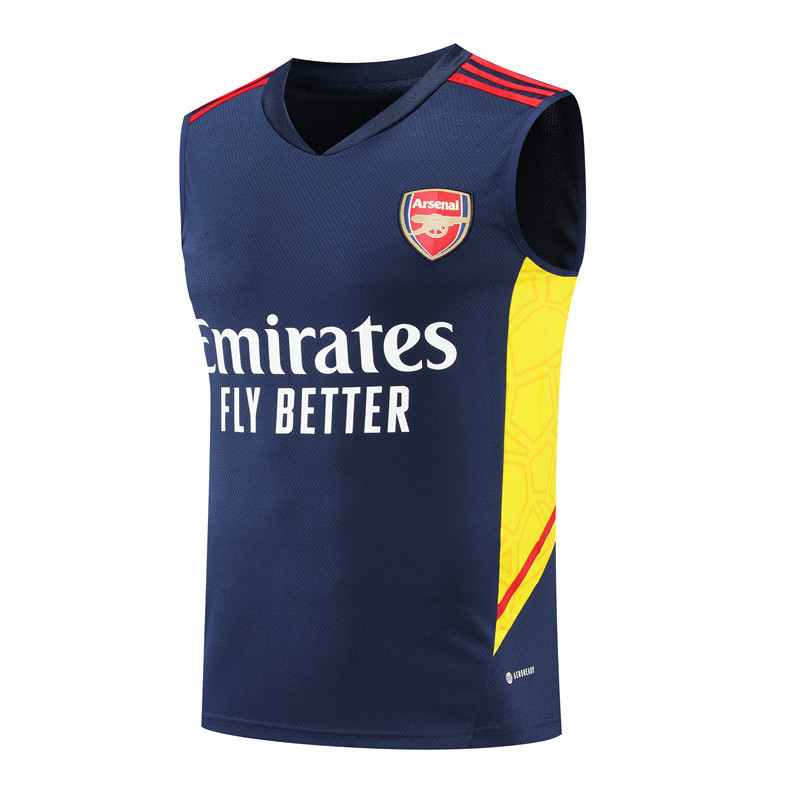 23-24 Arsenal navy เสื้อกีฬา เสื้อกั๊ก พลัสไซซ์ ปักลายโลโก้ฟุตบอล ฝึกซ้อม เสื้อกันหนาว S-XXL