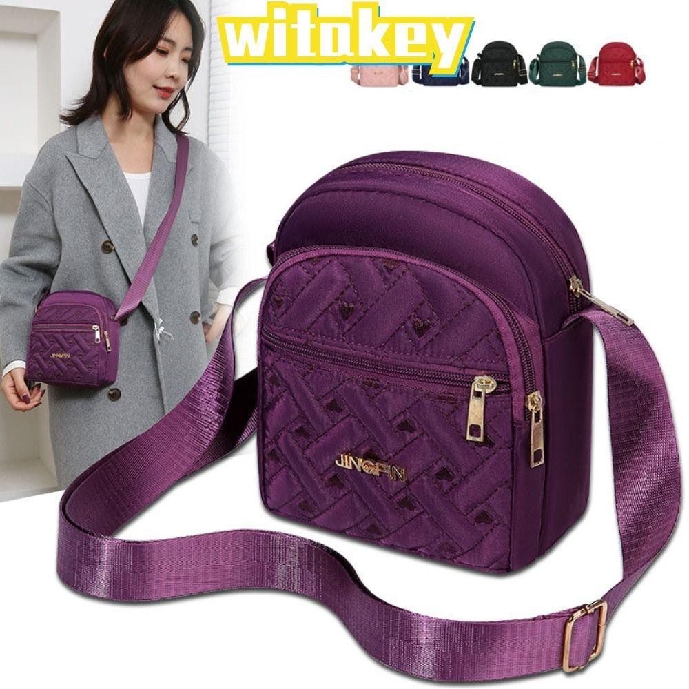 Witakey กระเป๋าสะพายไหล่ ผ้าไนล่อน ทรงสี่เหลี่ยม ขนาดเล็ก อเนกประสงค์