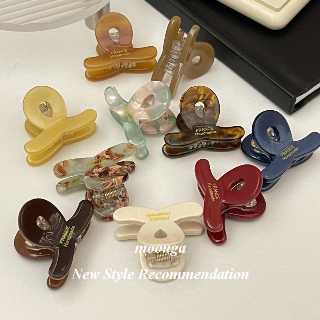 Moouga กิ๊บติดผมหน้าผาก ขนาดเล็ก สีพื้น สไตล์เกาหลี สําหรับผู้หญิง