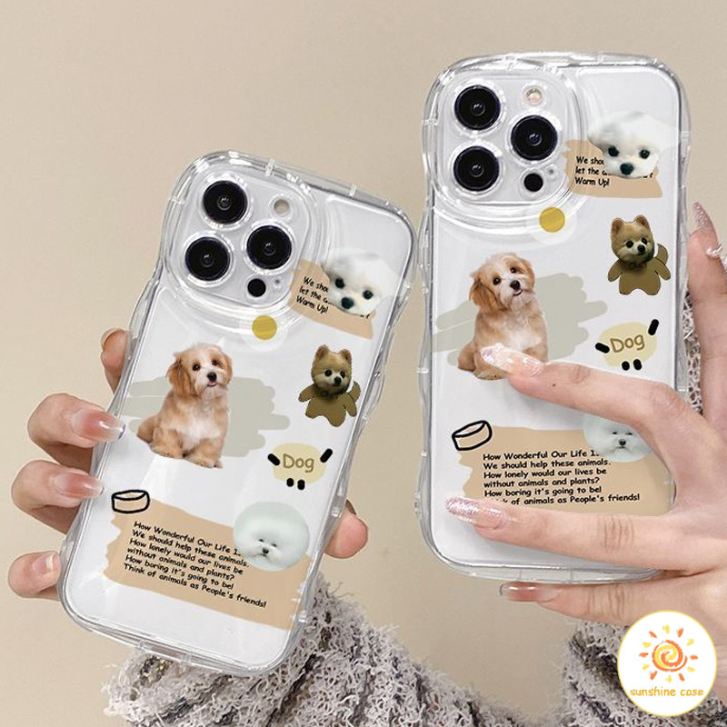 [ส่วนลด]เคสใสใส่โทรศัพท์มือถือลายลูกสุนัขน่ารัก 4ตัว เคส ไอโฟน 11 For iPhone12 13 14 15Pro MAX X XS XR XS 7 8Plus SE2020