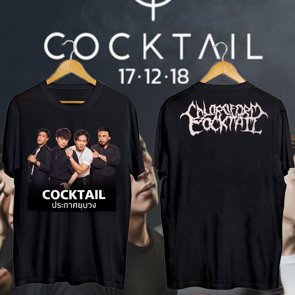 วงแขนสั้นFashion NEW เสื้อยืดวงไทยป๊อป นักร้องวง Cocktail เสื้อยืดคอกลม