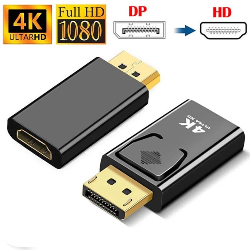 ชุบทอง DP TO HDMI สายเชื่อมหน้าจอ DP อะแดปเตอร์ DP ตัวผู้ เป็น Hdmi ตัวเมีย ชุบทอง เปลี่ยน Display Port เป็น HDMI 4K