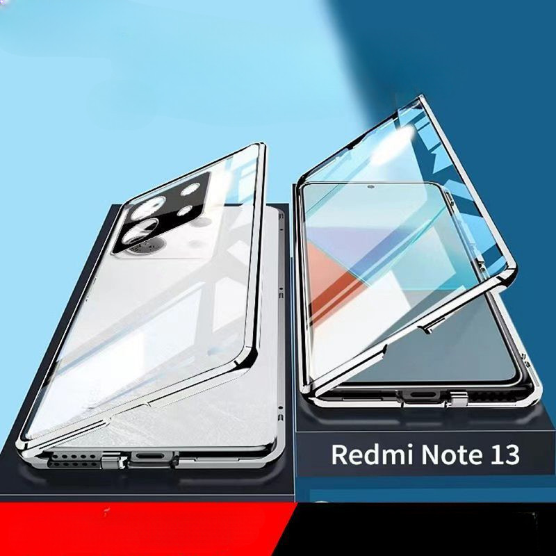 เคสโทรศัพท์มือถือแบบแก้ว แม่เหล็ก สองด้าน สําหรับ Redmi Note 13 13Pro 13ProPlus 5G 360° ฝาครอบป้องกัน ป้องกันการตก แบบเต็มรูปแบบ