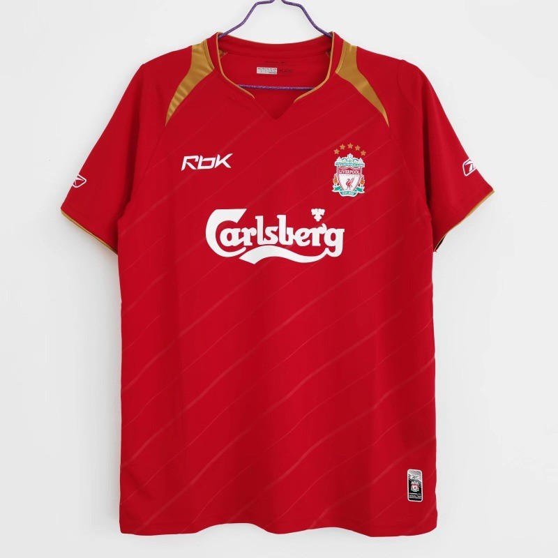 เสื้อกีฬาแขนสั้น ลายทีมชาติฟุตบอล Liverpool 2005 06 Liverpool ชุดเหย้า สไตล์วินเทจ ไซซ์ S - XXL สําหรับผู้ใหญ่
