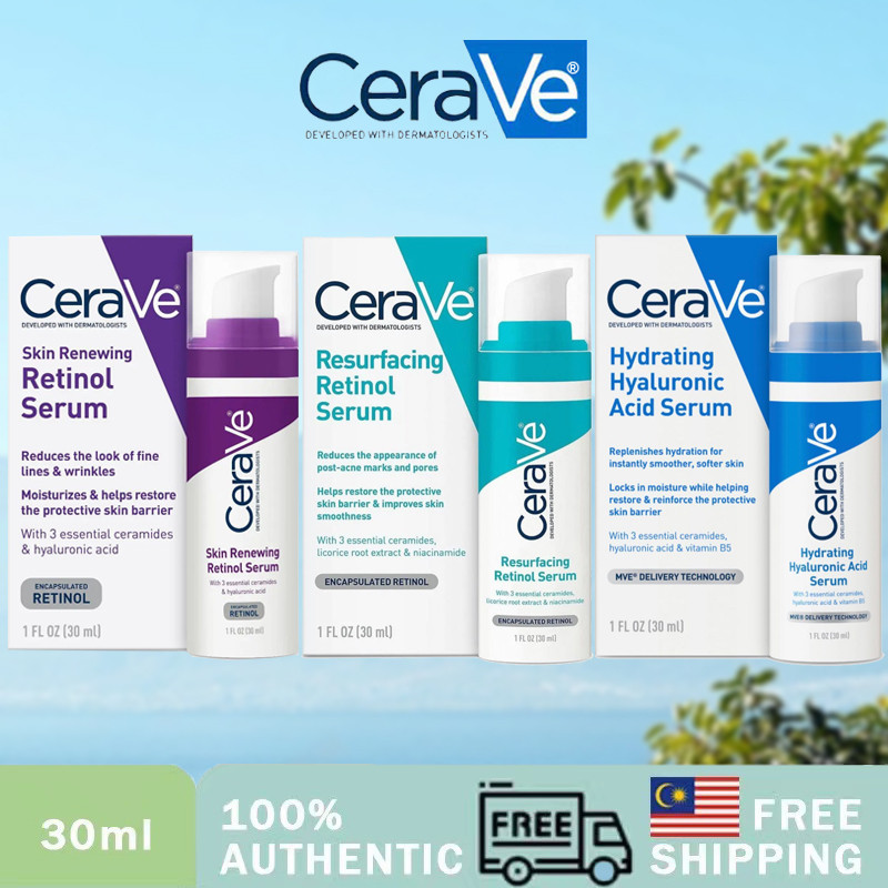 Cerave Resurfacing Retinol เซรั่มบํารุงผิว ให้ความชุ่มชื้น ลดริ้วรอย 30 มล.
