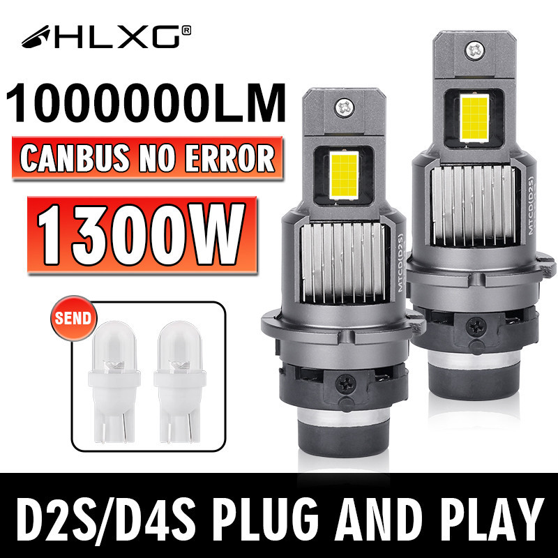 ชุดหลอดไฟซีนอน LED D2S D4S 1:1 HID D2R D4R 1300W CSP 12V ปลั๊กแอนด์เพลย์ 6000K สําหรับรถยนต์