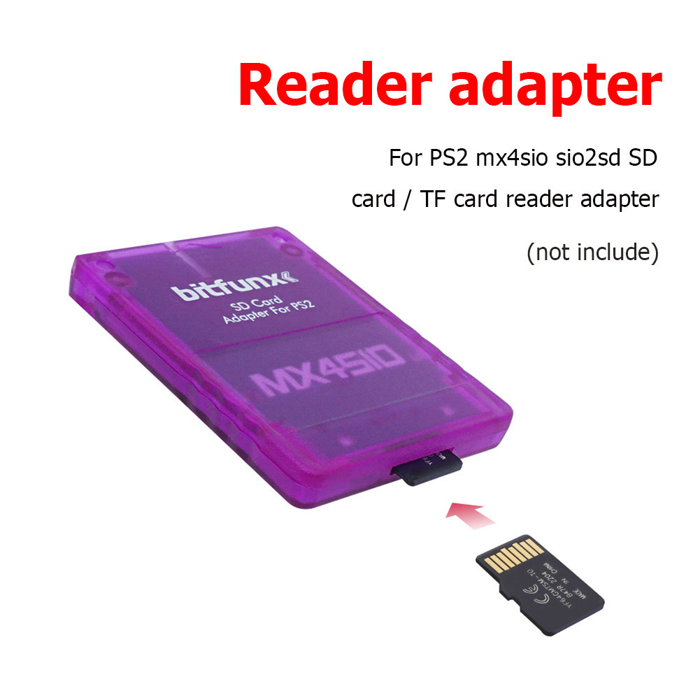 อะแดปเตอร์การ์ดรีดเดอร์ PS2 MX4SIO SIO2SD แบบพกพา สีโปร่งใส