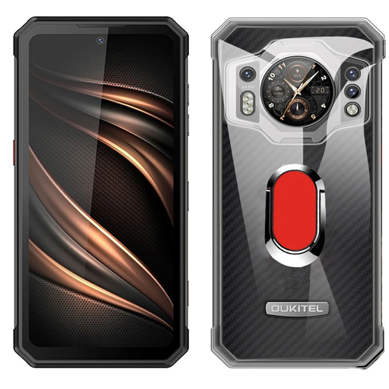 Oukitel WP21 WP22 WP23 เคสซิลิโคน TPU นิ่ม เคสแม่เหล็ก โลหะ แหวนนิ้ว แฟชั่น เคส