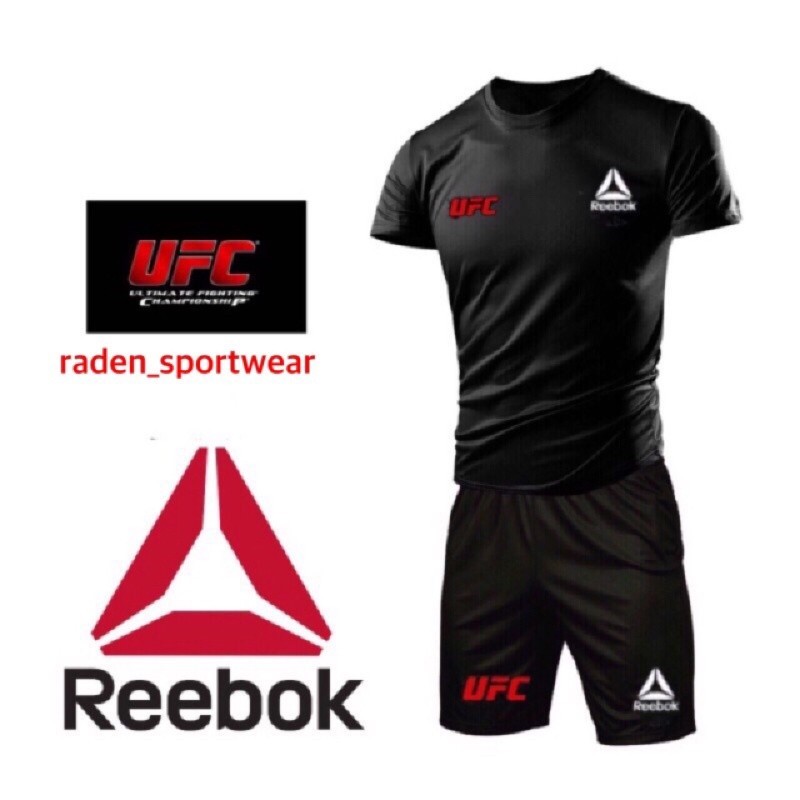 Set UFC Reebok MMA Microfiber Jersey with Shorts / Set Jimat Jersi UFC Reebok + Seluar MMA