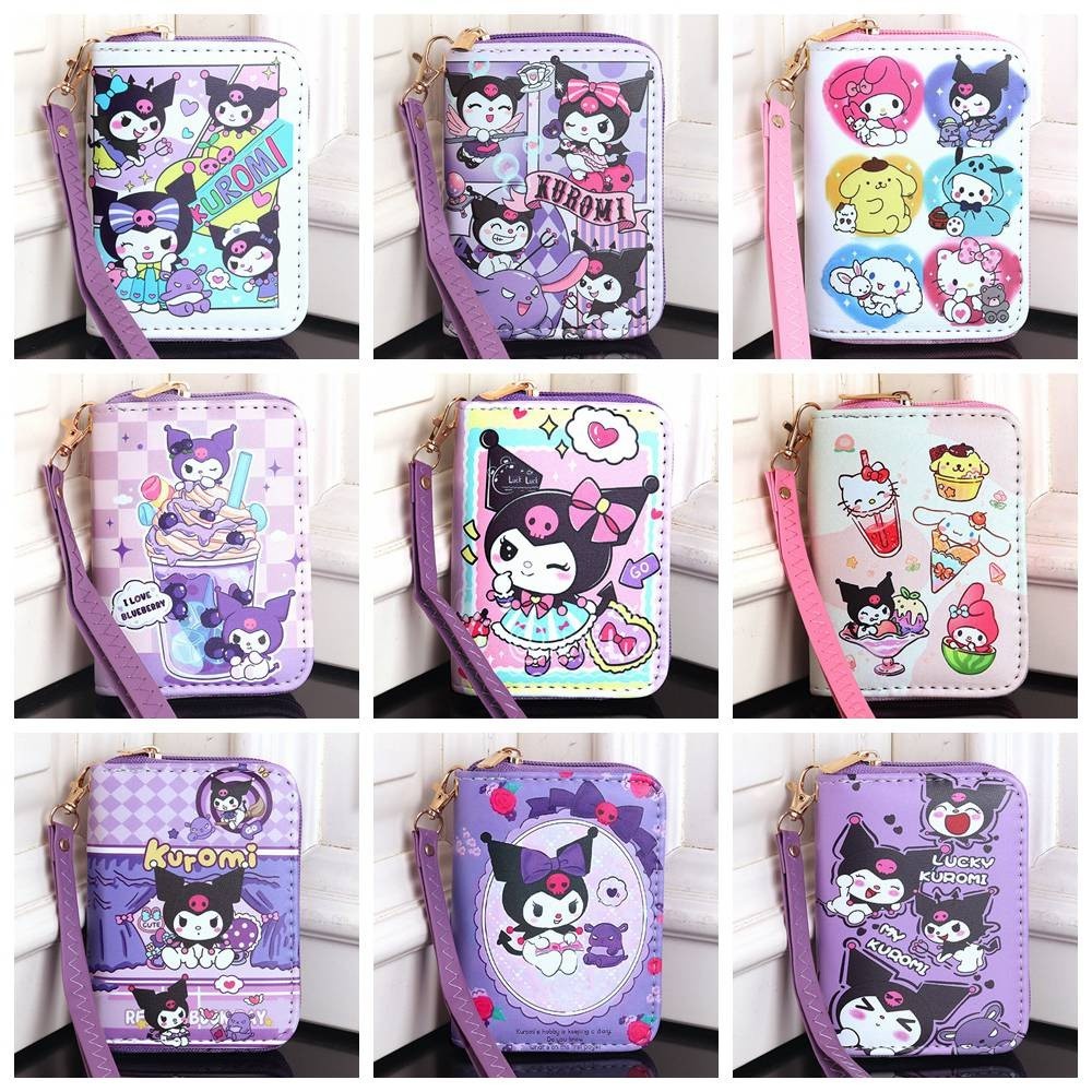 กระเป๋าสตางค์ กระเป๋าคลัทช์ กระเป๋าใส่เหรียญ พวงกุญแจ ลายการ์ตูน Sanrio Hello Kitty Cinnamoroll My Melody Kuromi เหมาะกับของขวัญ สําหรับเด็กผู้หญิง