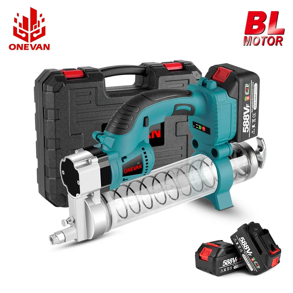 Onevan ปืนจาระบีไฟฟ้า 69Mpa 10000PSLปืนอัดจารบีไฟฟ้า สําหรับแบตเตอรี่ Makita 18v