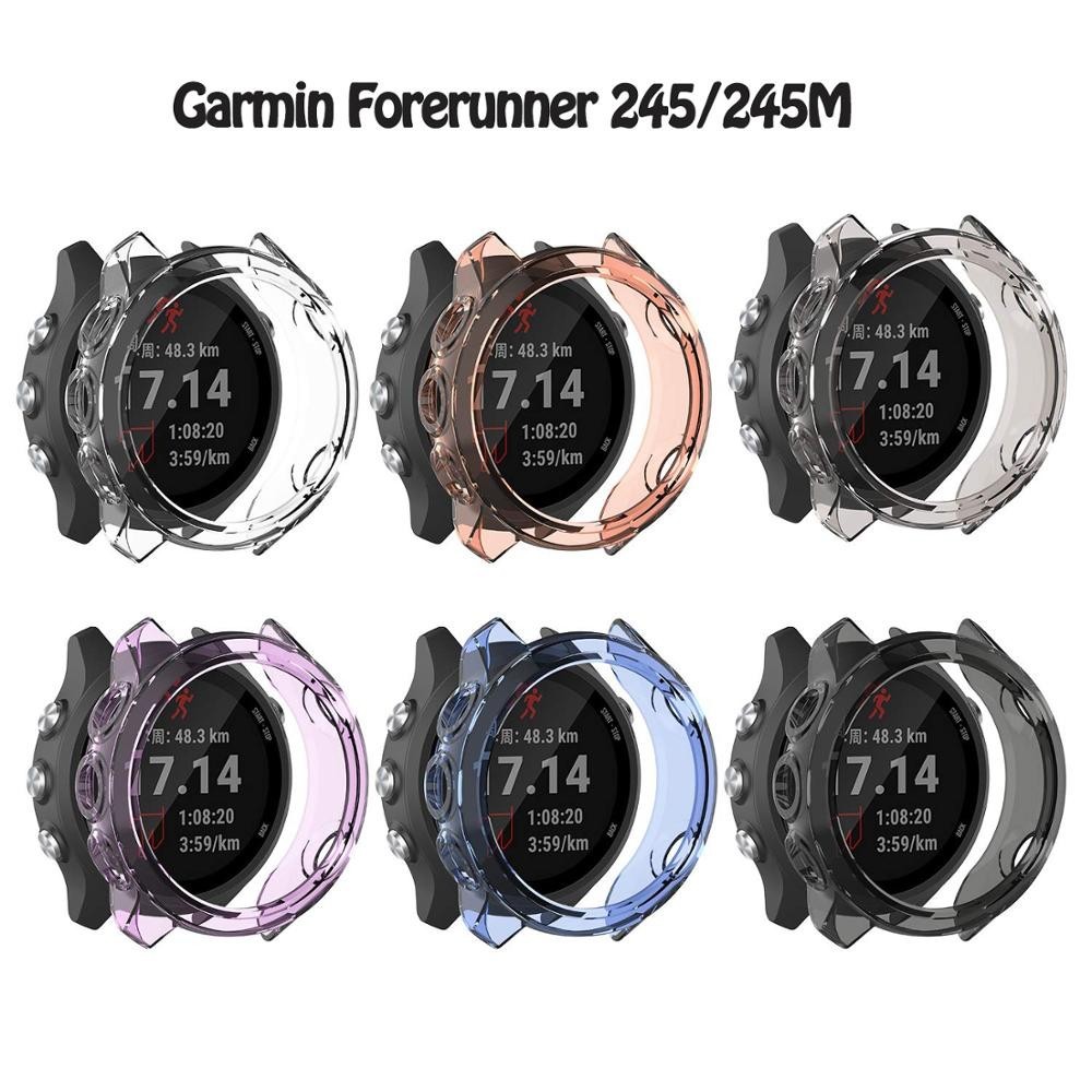 เคสป้องกันนาฬิกาข้อมือ TPU แบบใส สําหรับ Garmin Forerunner 245 645