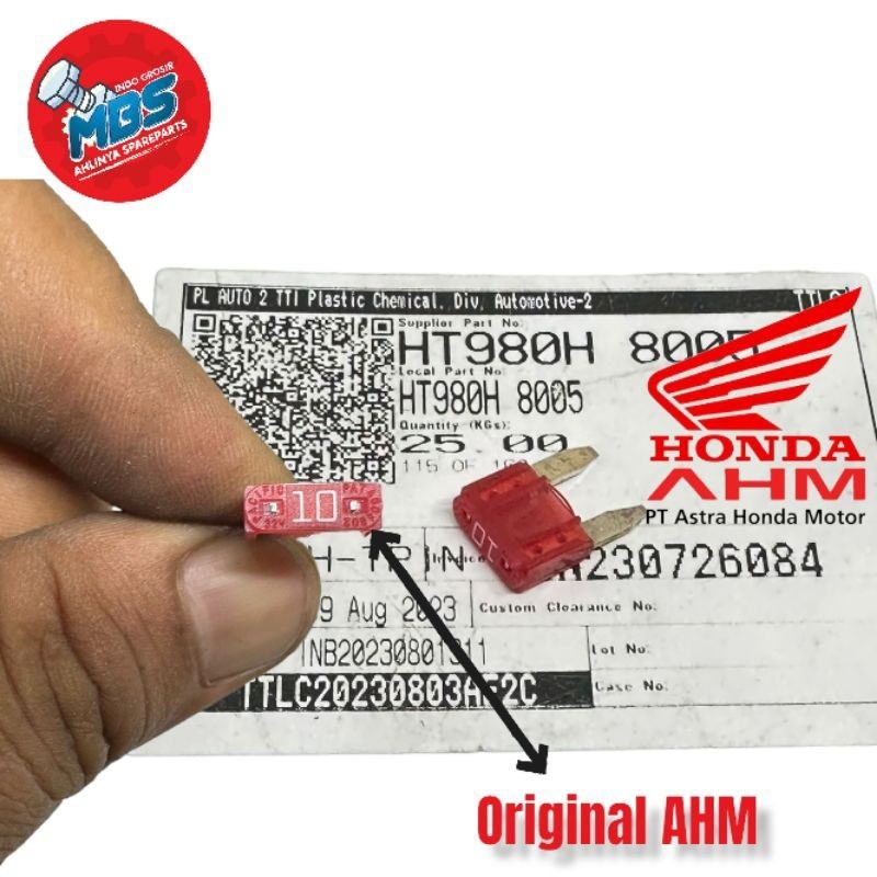 MERAH FUSE FUSE 10 A CAMPER ORIGINAL H0NDA AHM RED