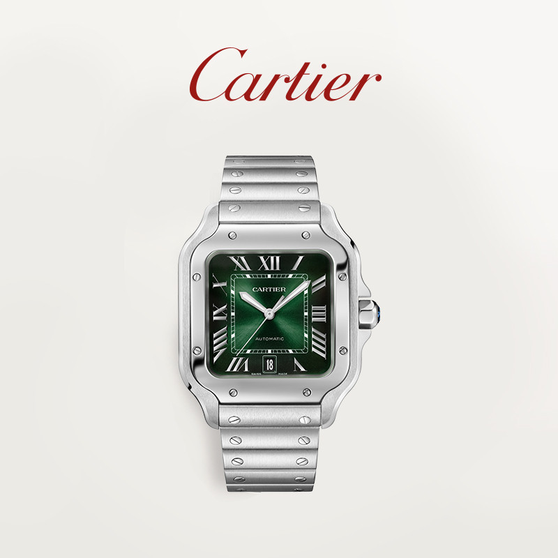 Cartier Cartier Santos นาฬิกาข้อมือ สายสแตนเลส แบบเปลี่ยน