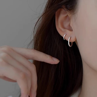 ต่างหูกระดุม ชุบทอง 18k 6 8 10 มม. อุปกรณ์เสริมเครื่องประดับ