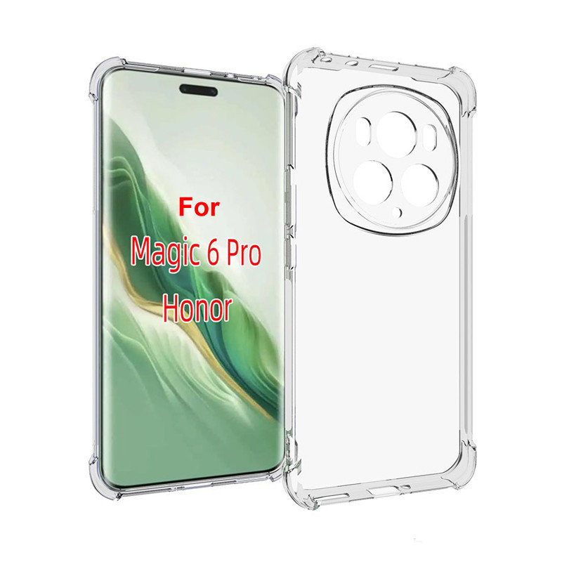 สําหรับ Honor Magic 6 Pro เคส ELVEV ถุงลมนิรภัย คุณภาพสูง TPU นิ่ม ใส ฝาหลัง