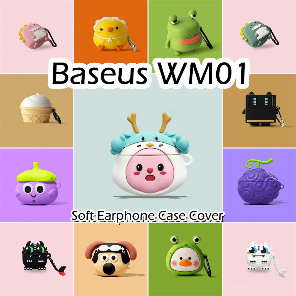 พร้อมส่ง! สําหรับ Baseus WM01 เคส กันตก การ์ตูนน่ารัก ซิลิโคนนิ่ม เคสหูฟัง เคส ฝาครอบ NO.1