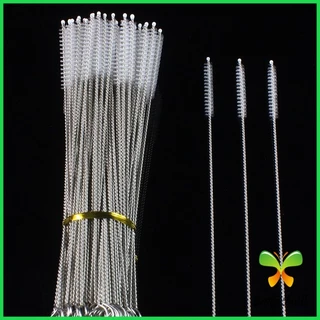 Zakii Mall แปรงล้างหลอดดูด จุกนม ขนไนล่อน ไม่ทำให้เป็นรอย Stainless steel soft straw straw brush