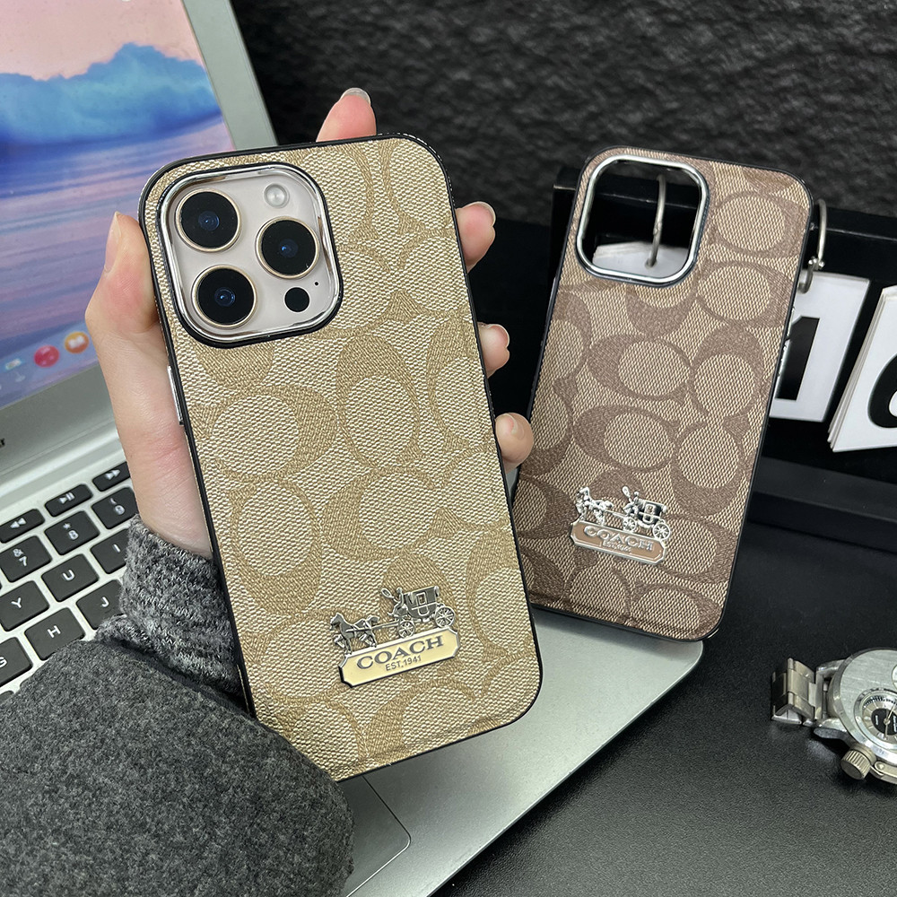 Luxury Coach ชุบเคสโทรศัพท์สําหรับ IPhone 14 15 16 Pro Max IP 13 Pro Max 13 Promax 12 PM 15Plus i11 i15 i14 Hard กันกระแทกกรณี