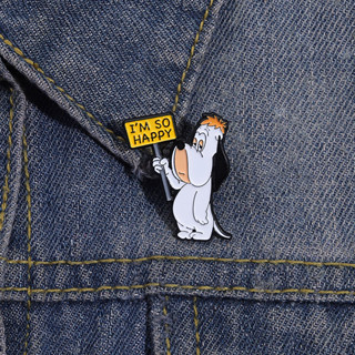 Im So Happy น่ารัก Pug เข็มกลัดเคลือบแฟชั่นเสื้อผ้าอุปกรณ์เส…