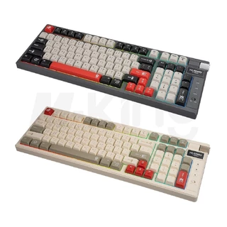 คีย์บอร์ดเกมมิ่ง NUBWO X803 ใช้ไร้สาย/บลูทูธได้ สีสันสวยงาม ขนาด 98% มี knob Blue/Red Switch
