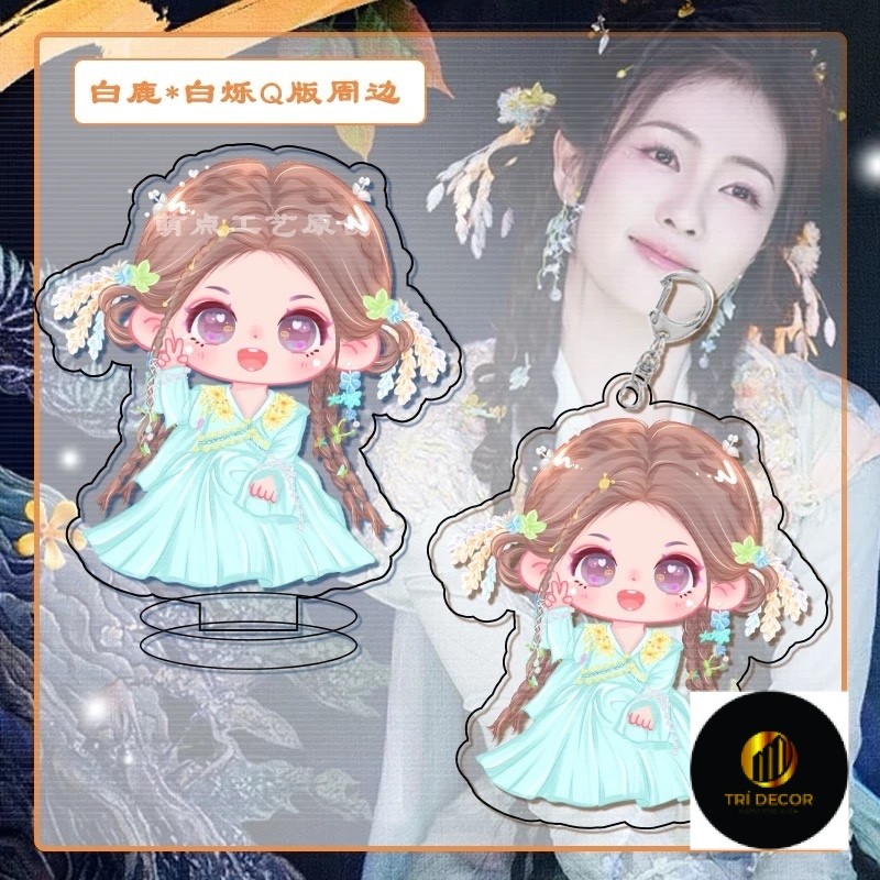 Bach Nguyet สันสกฤต Tinh น่ารัก Bach Quan Bach Loc chibi พวงกุญแจ