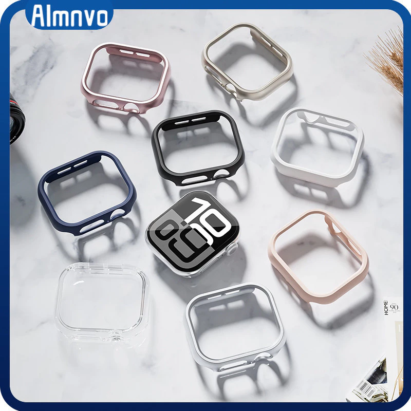 เคสป้องกันหน้าจอ PC แบบไม่มีฟิล์ม for Apple Watch Series 11 10 9 8 7 42มม 46มม 41 45มม IWatch Ultra/SE 3 2 49มม 40 38มม