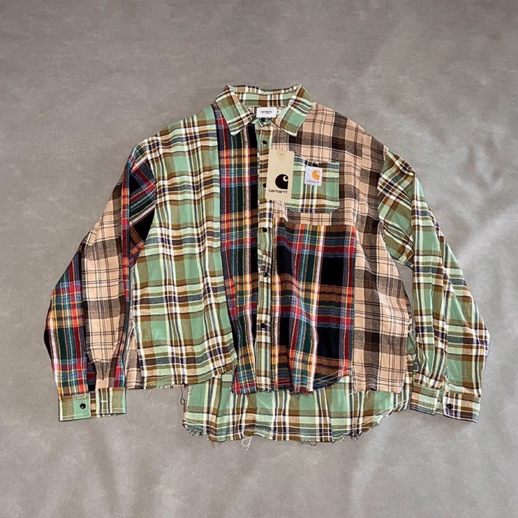 Carhartt เสื้อเชิ้ตแขนยาว ผ้าฝ้าย ขอบดิบ สีพื้น สําหรับผู้ชาย