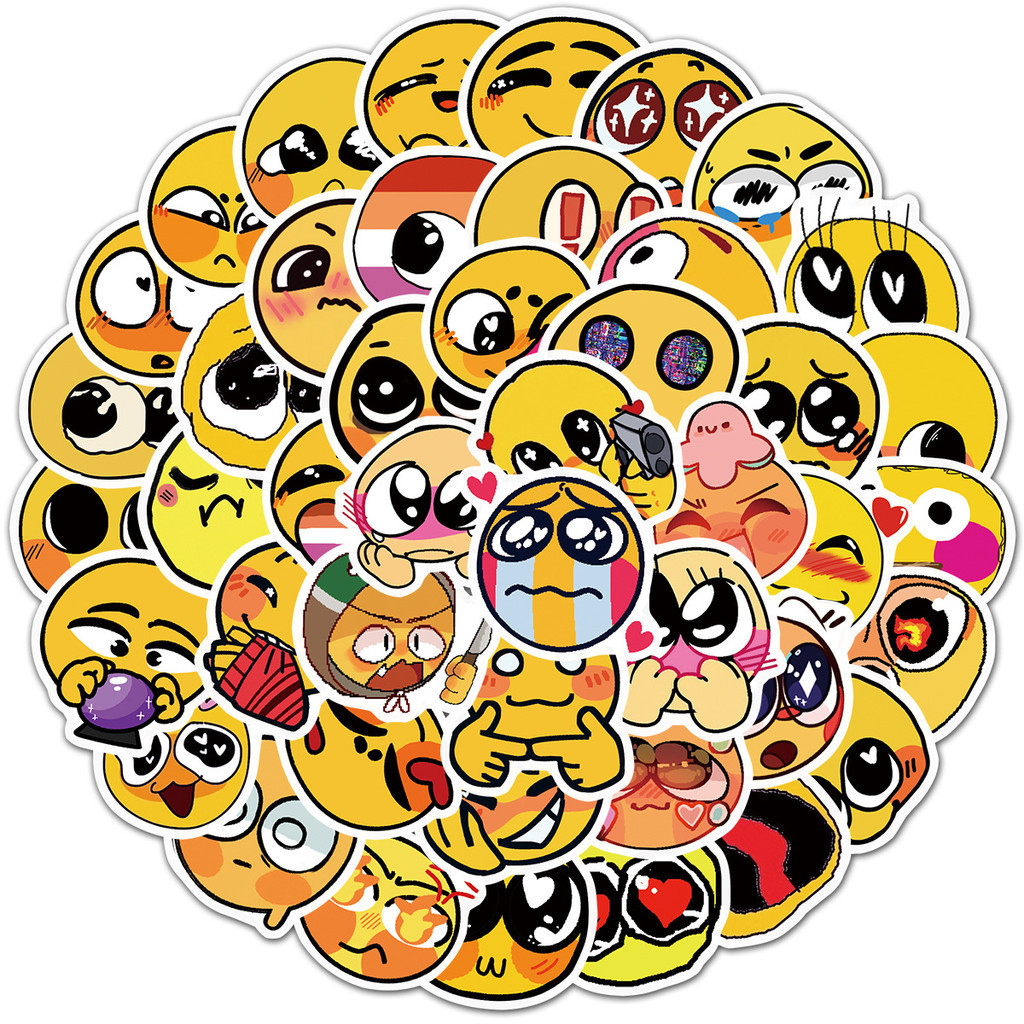 100Pcs/Set ❉ Q Funny Smile Emoji Stickers ❉ Waterproof DIY Fashion Decals Doodle Stickers