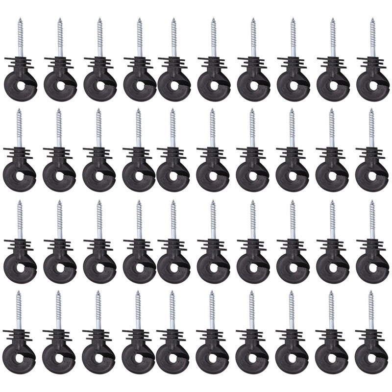 สกรูฉนวนลวดรั้วไฟฟ้า อุปกรณ์สกรูยึดรั้วไฟฟ้าแบบมีฉนวน อุปกรณ์เสริมรั้วไฟฟ้าฉนวนกันความร้อนไฟฟ้าสีดํา