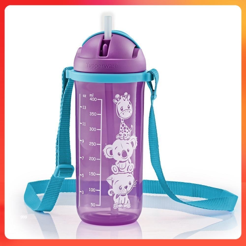 Tupperware 500ml Twinkle Straw Tumbler พร้อมสายรัด 350ml ไม่มีสีม่วง Peperol Koala Bear สีชมพู Giraf