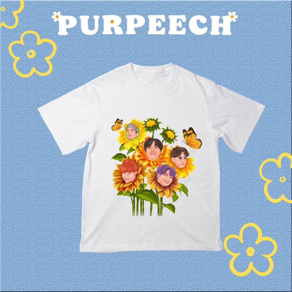 เสื้อยืดแฟชั่น เสื้อยืดผ้าฝ้ายพิมพ์ลาย【พร้อมส่ง】 เสื้อแขนสั้นผ้าฝ้ายแท้แขนสั้น Purpeech เสื้อยืดวงดนตรีนักร้องสีขาว