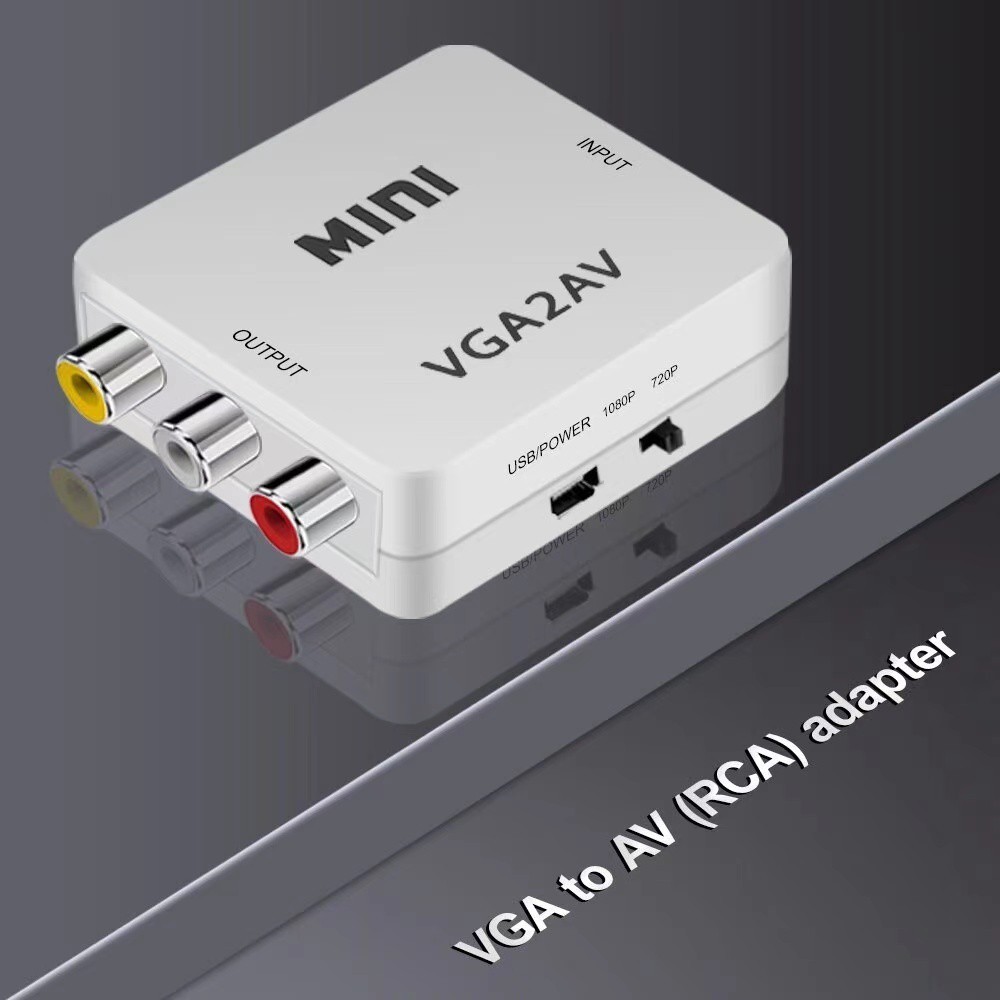 ตัวแปลงสัญญาณ VGA to AV TV RCA  Converter AV TO VGA adapter