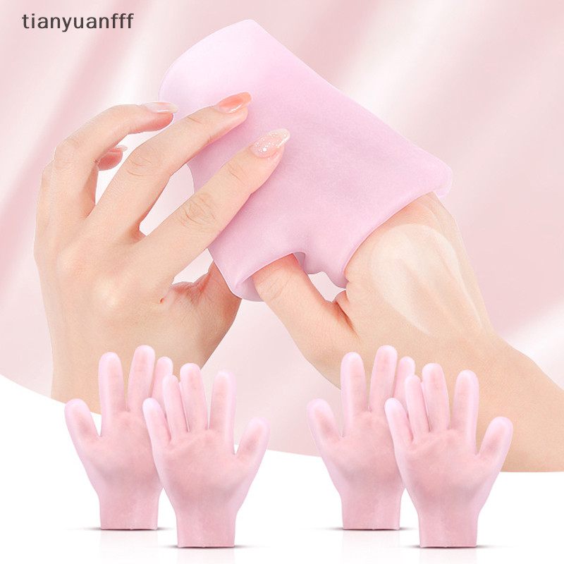 Tianyuanfff ถุงมือซิลิโคนเจล ให้ความชุ่มชื้น ป้องกันมือแตก สําหรับดูแลผิวมือ สปา 1 คู่