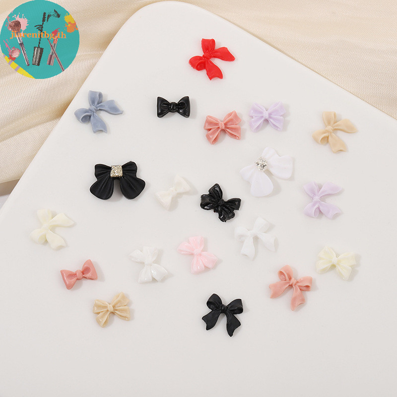 Renbg ริบบิ้นโบว์เรซิ่น พลอยเทียม 3D สไตล์เกาหลี สําหรับตกแต่งเล็บ DIY 50 ชิ้น