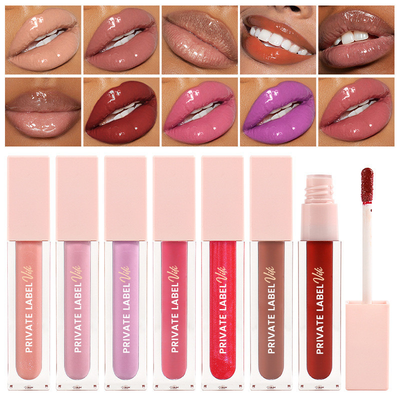 3 ชิ้นชุด neutral packing Lip gloss Lip plumper ไม่มีโลโก้ rebranding -VP05