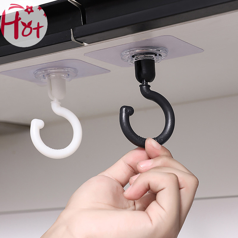 GE ตะขอกาวในตัวเพดาน Rotag Hooks ผนังประตู Strong Sucker Hook Multi-Purpose Storage Hooks Home Storage Square