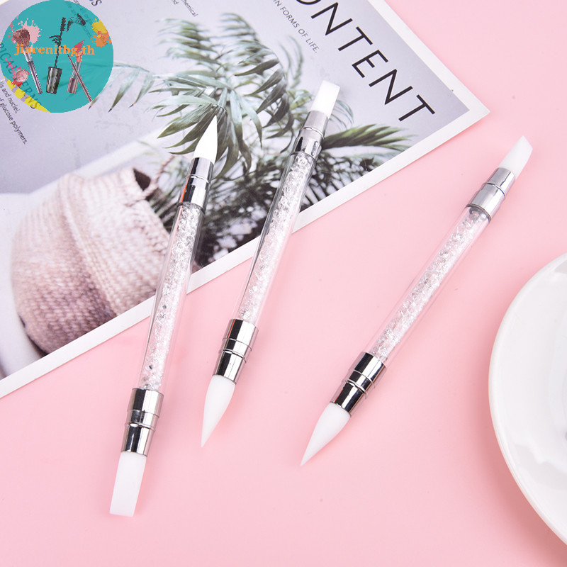 Renbg ปากกาซิลิโคน ปลายคู่ สําหรับตกแต่งเล็บ DIY 1 ชิ้น