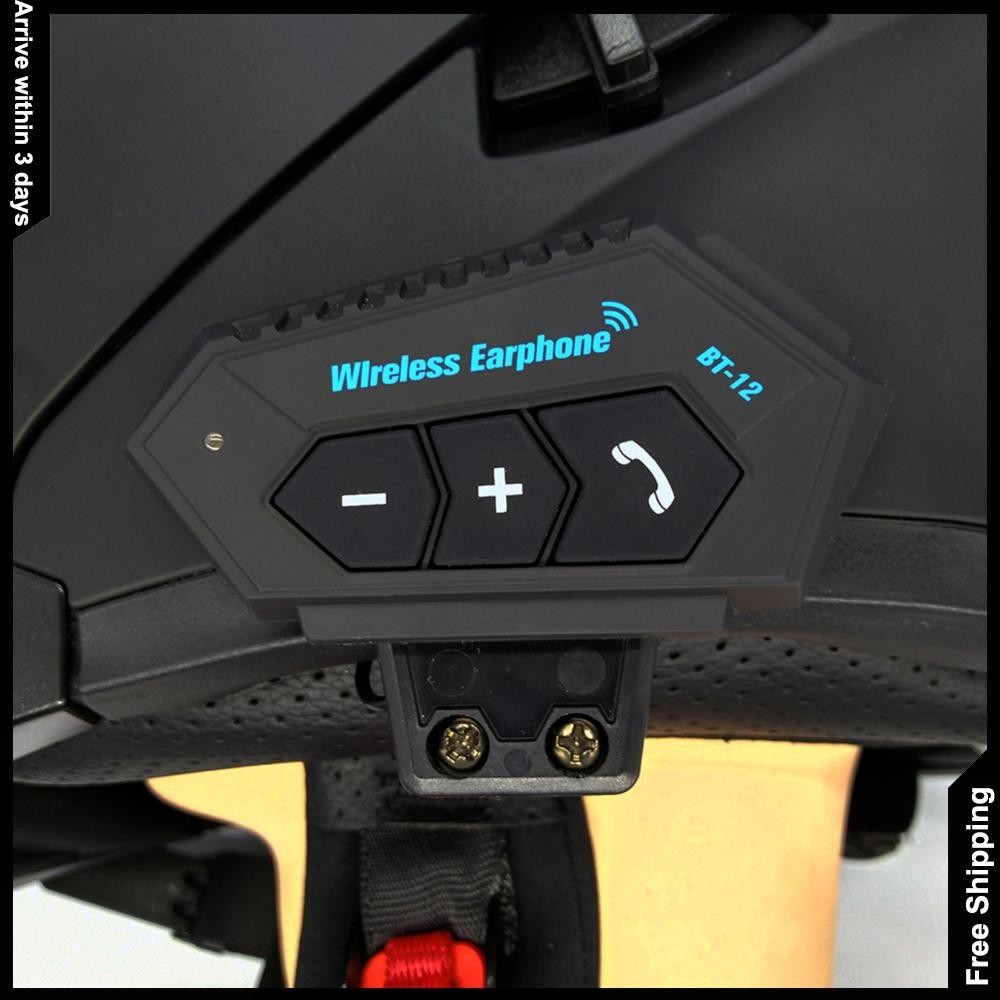 L# BT12 ชุดหูฟังบลูทูธไร้สาย แฮนด์ฟรี CSR8635 สําหรับหมวกกันน็อครถจักรยานยนต์