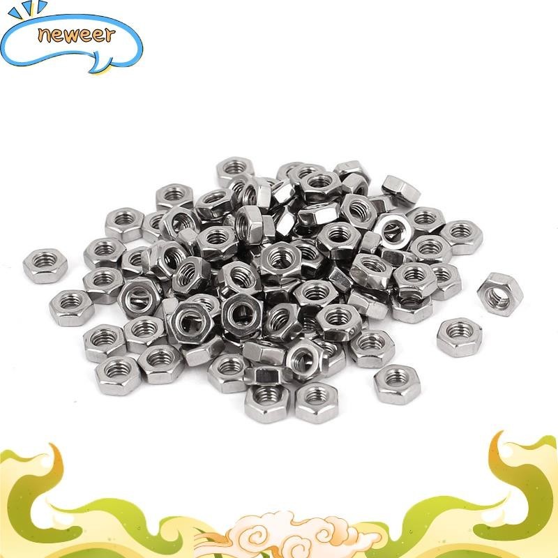 น็อตหกเหลี่ยม M3 สเตนเลส 304 DIN934 สําหรับ Bolt neweer 100 ชิ้น