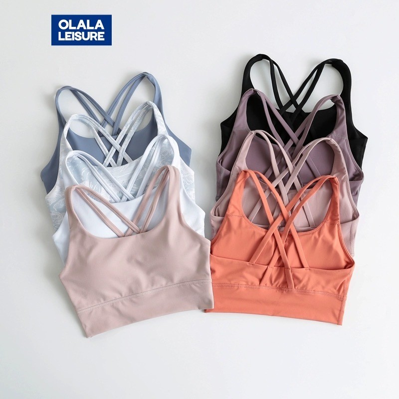 OLALA LEISURE บราสำหรับโยคะ/ฟิตเนส กันกระแทก ลื่นไหล สี Nude