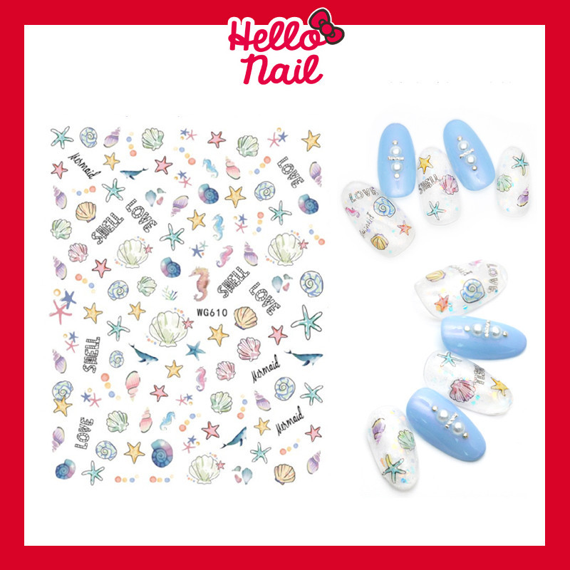 สติ๊กเกอร์ติดเล็บ 3D Sea ทะเล เปลือกหอย สติ๊กเกอร์แต่งเล็บ Sticker สติ๊กเกอร์ น่ารัก อุปกรณ์ตกแต่งเล็บ