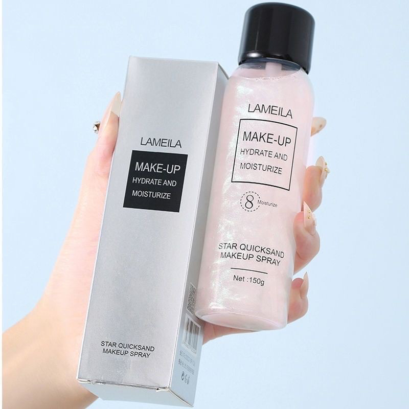 A-02🌟Lameila Moisturizing Makeup Spray สเปรย์น้ำแร่ หน้าฉ่ำวาว สเปรย์น้ำแร่ประกายวิ้งค์ๆ ล็อคเครื่องสำอาง ประกายชิมเมอร์